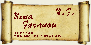 Mina Faranov vizit kartica